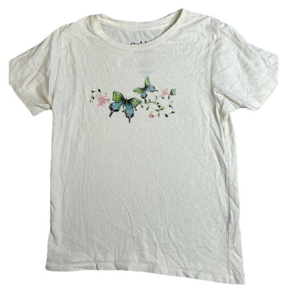 Women's Golden Hour ButterFly Short Sleeve Shirt. Summer Stylish Fun Size S(263